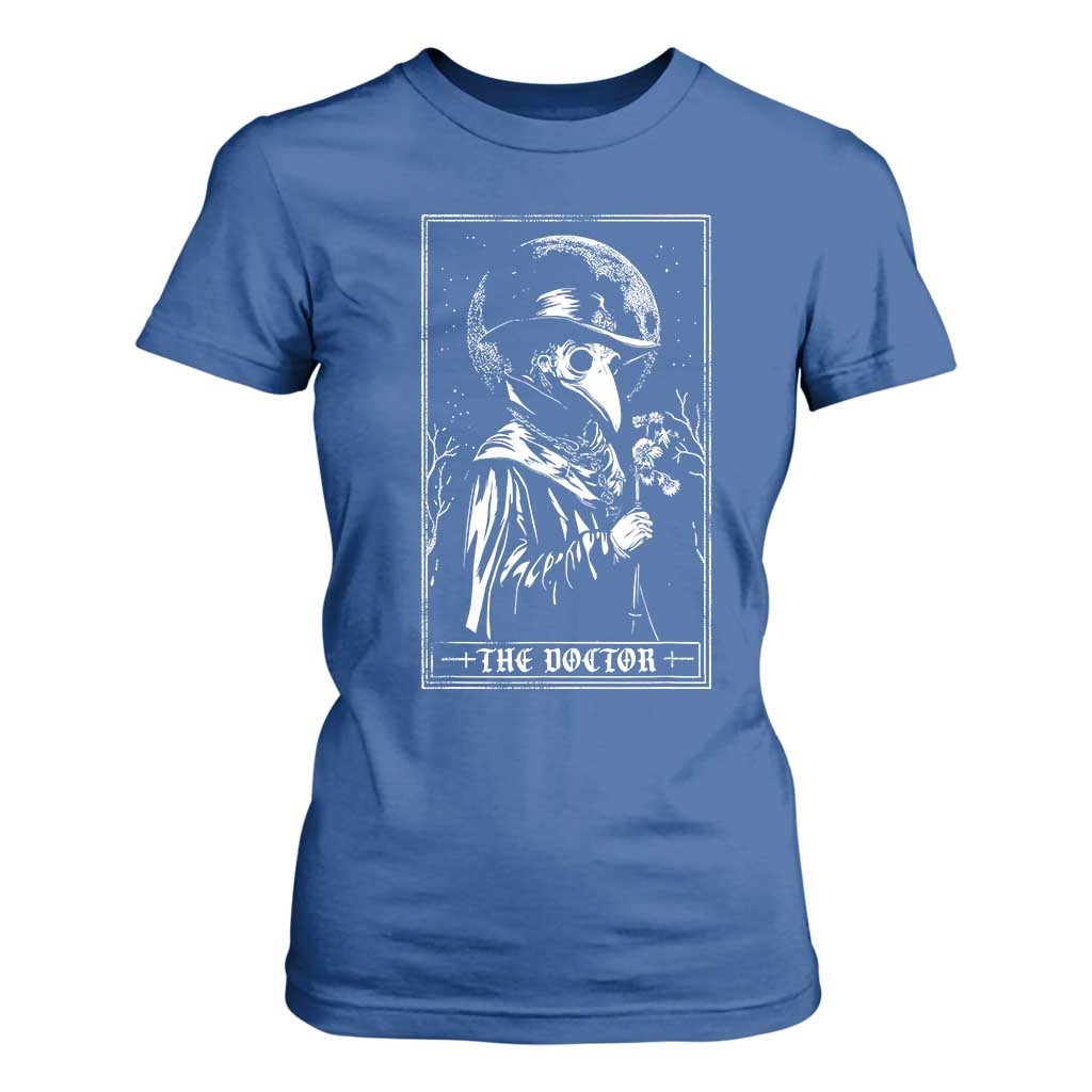 Plague Doctor Tarot Card T Shirt For Women Horror Death Occult Satanic TS11 Royal Blue Print Your Wear