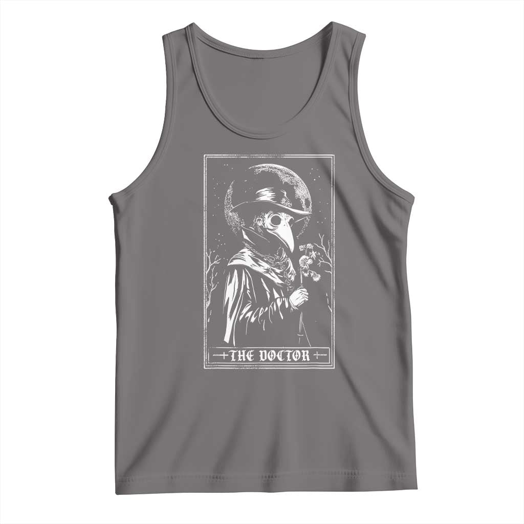 Plague Doctor Tarot Card Tank Top Horror Death Occult Satanic TS11 Deep Heather Print Your Wear