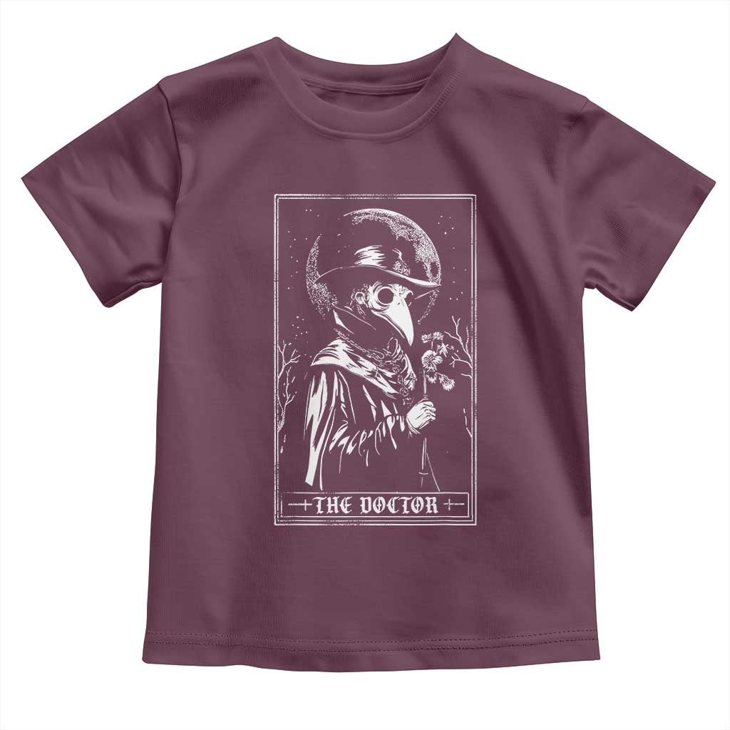 Plague Doctor Tarot Card Toddler T Shirt Horror Death Occult Satanic TS11 Maroon Print Your Wear