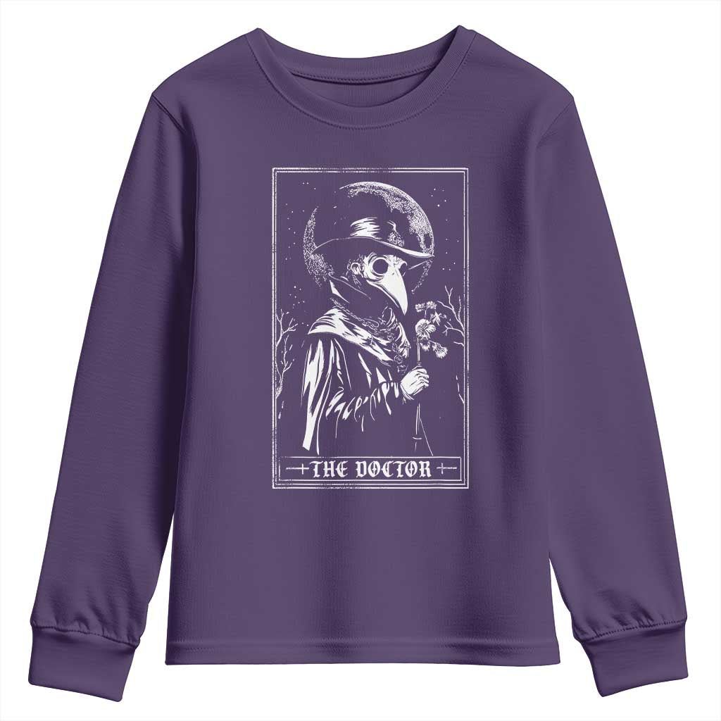 Plague Doctor Tarot Card Youth Sweatshirt Horror Death Occult Satanic TS11 Purple Print Your Wear