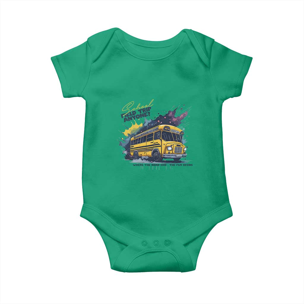 School Field Trip Anyone Baby Onesie School Bus Teacher TS11 Irish Green Print Your Wear