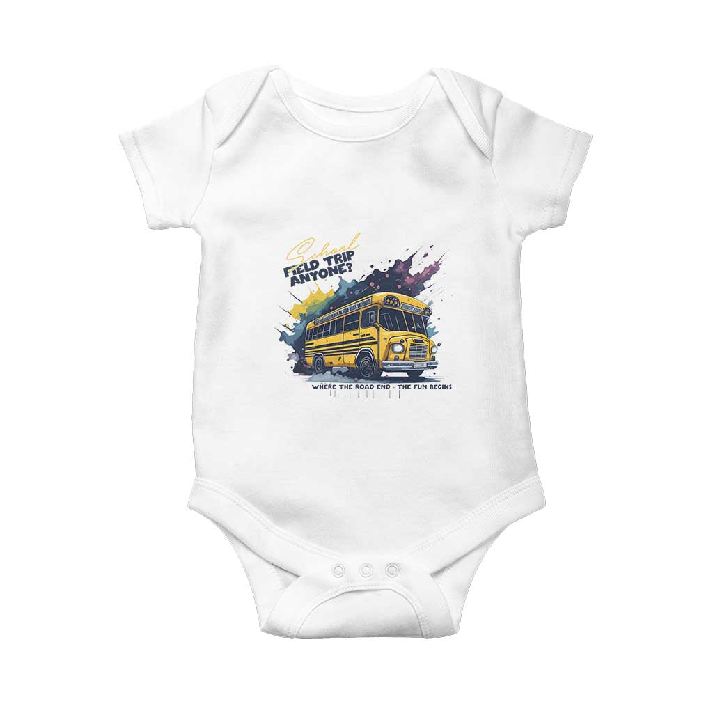 School Field Trip Anyone Baby Onesie School Bus Teacher TS11 White Print Your Wear