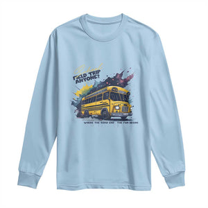 School Field Trip Anyone Long Sleeve Shirt School Bus Teacher TS11 Light Blue Print Your Wear