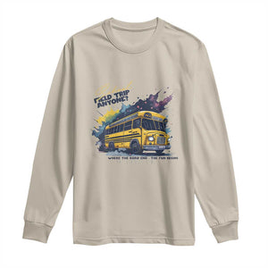 School Field Trip Anyone Long Sleeve Shirt School Bus Teacher TS11 Sand Print Your Wear