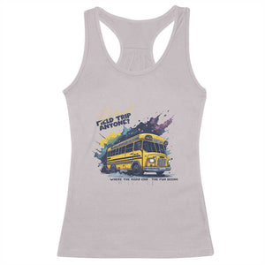 School Field Trip Anyone Racerback Tank Top School Bus Teacher TS11 Ice Gray Print Your Wear
