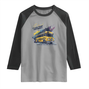 School Field Trip Anyone Raglan Shirt School Bus Teacher TS11 Sport Gray Black Print Your Wear