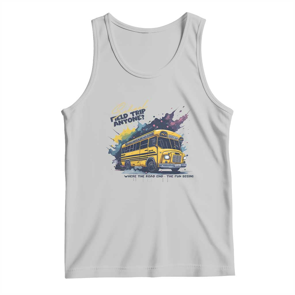 School Field Trip Anyone Tank Top School Bus Teacher TS11 Ash Print Your Wear