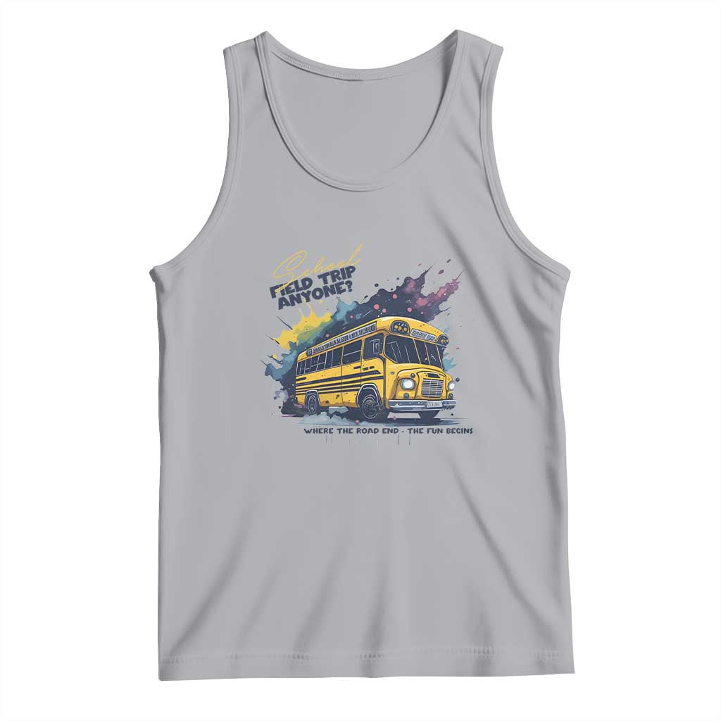 School Field Trip Anyone Tank Top School Bus Teacher TS11 Athletic Heather Print Your Wear