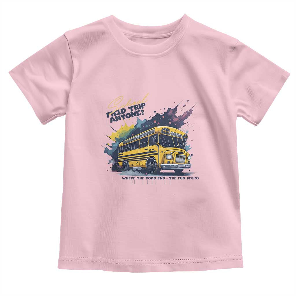School Field Trip Anyone Toddler T Shirt School Bus Teacher TS11 Light Pink Print Your Wear