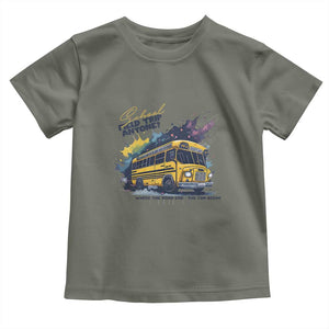 School Field Trip Anyone Toddler T Shirt School Bus Teacher TS11 Military Green Print Your Wear