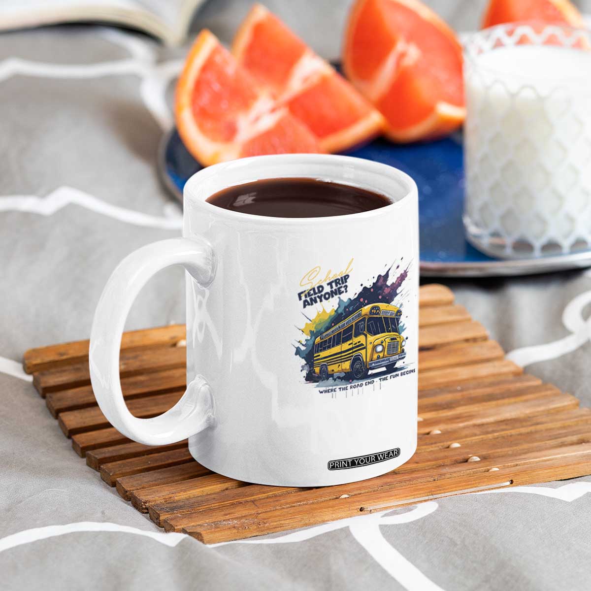 School Field Trip Anyone Coffee Mug School Bus Teacher TS11 Print Your Wear
