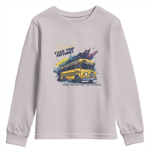 School Field Trip Anyone Youth Sweatshirt School Bus Teacher TS11 Ice Gray Print Your Wear