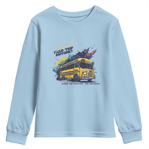 School Field Trip Anyone Youth Sweatshirt School Bus Teacher TS11 Light Blue Print Your Wear