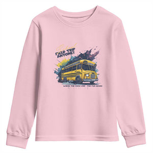 School Field Trip Anyone Youth Sweatshirt School Bus Teacher TS11 Light Pink Print Your Wear