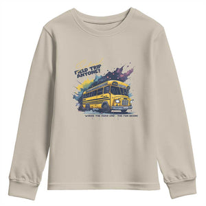 School Field Trip Anyone Youth Sweatshirt School Bus Teacher TS11 Sand Print Your Wear