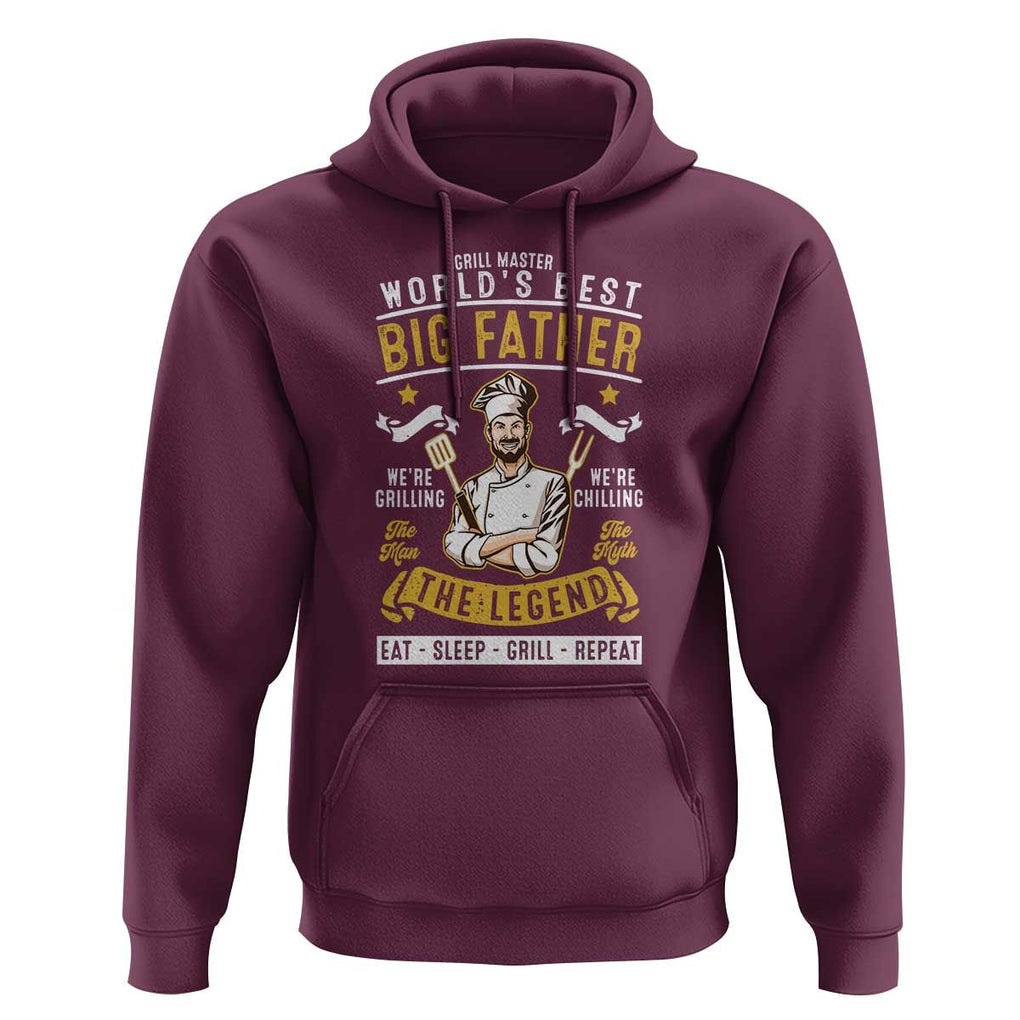 BBQ Father Hoodie Grill Master World's Best Big Father The Man The Myth The Legend Father's Day TS11 Maroon Print Your Wear