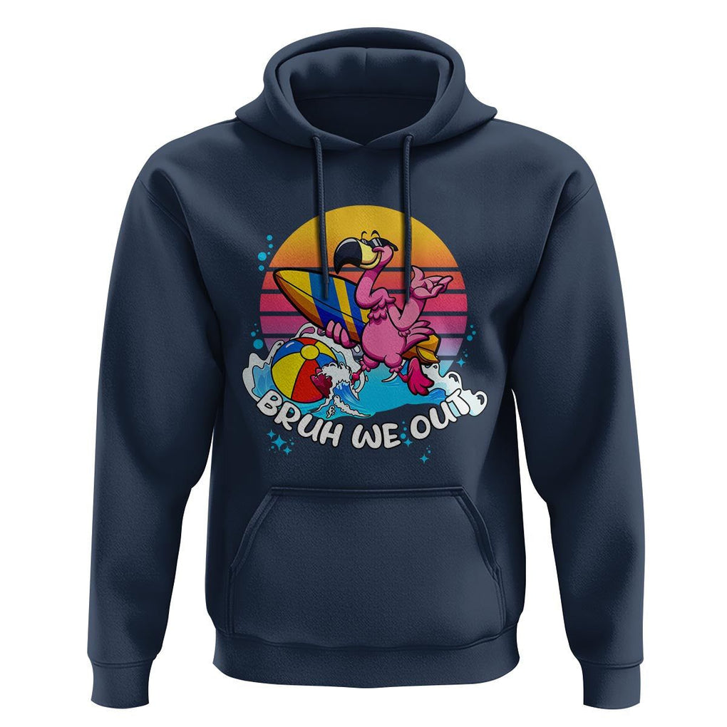 Funny Summer Vacation Hoodie Bruh We Out Happy Last Day Of School TS11 Navy Print Your Wear
