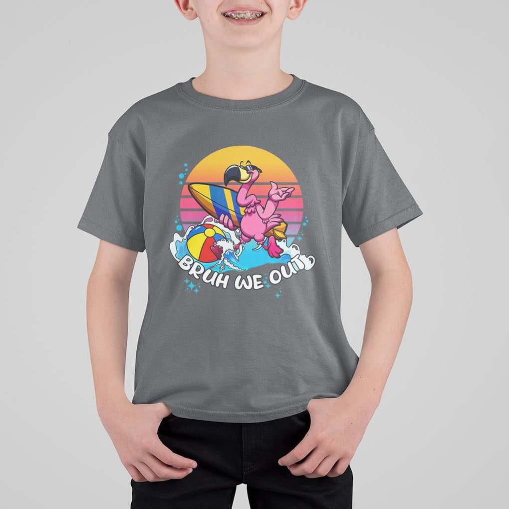 Funny Summer Vacation T Shirt For Kid Bruh We Out Happy Last Day Of School TS11 Charcoal Print Your Wear