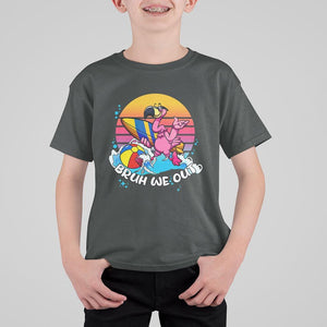 Funny Summer Vacation T Shirt For Kid Bruh We Out Happy Last Day Of School TS11 Dark Heather Print Your Wear