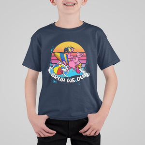 Funny Summer Vacation T Shirt For Kid Bruh We Out Happy Last Day Of School TS11 Navy Print Your Wear