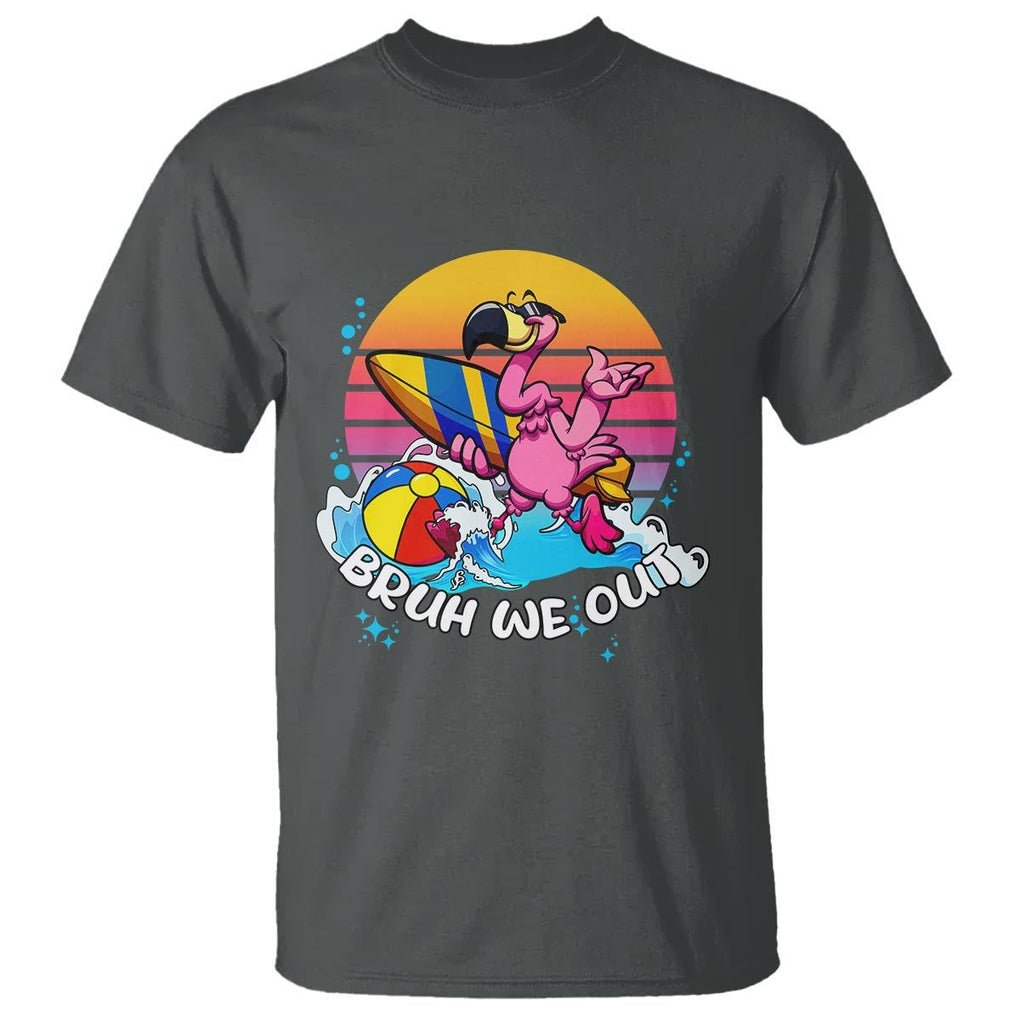 Funny Summer Vacation T Shirt Bruh We Out Happy Last Day Of School TS11 Dark Heather Print Your Wear