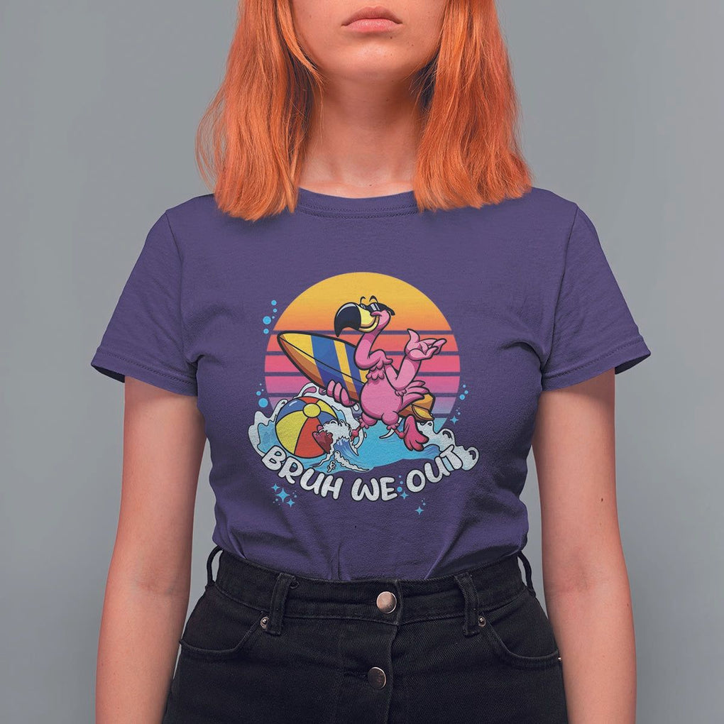 Funny Summer Vacation T Shirt For Women Bruh We Out Happy Last Day Of School TS11 Purple Print Your Wear