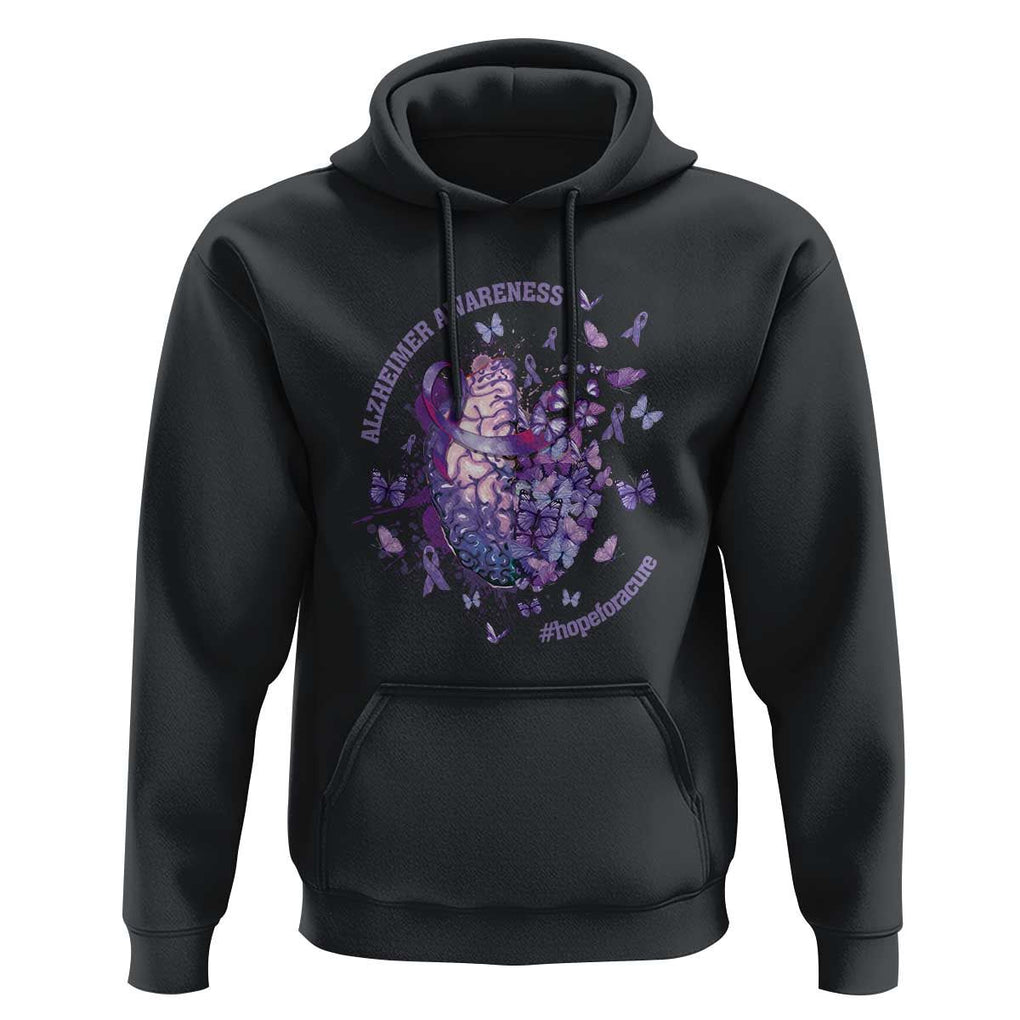 Alzheimer Supporter Hoodie Alzheimer Awareness Hope For A Cure Flower TS11 Black Print Your Wear