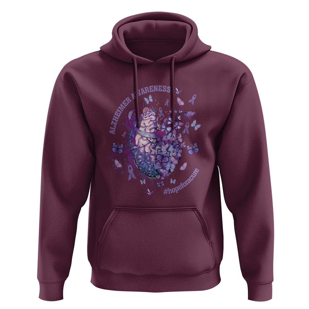 Alzheimer Supporter Hoodie Alzheimer Awareness Hope For A Cure Flower TS11 Maroon Print Your Wear