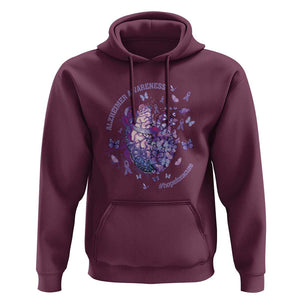 Alzheimer Supporter Hoodie Alzheimer Awareness Hope For A Cure Flower TS11 Maroon Print Your Wear