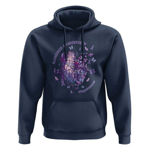 Alzheimer Supporter Hoodie Alzheimer Awareness Hope For A Cure Flower TS11 Navy Print Your Wear