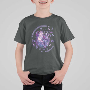 Alzheimer Supporter T Shirt For Kid Alzheimer Awareness Hope For A Cure Flower TS11 Dark Heather Print Your Wear