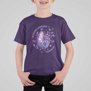 Alzheimer Supporter T Shirt For Kid Alzheimer Awareness Hope For A Cure Flower TS11 Purple Print Your Wear