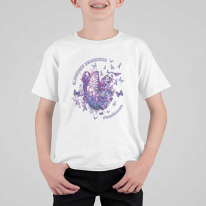 Alzheimer Supporter T Shirt For Kid Alzheimer Awareness Hope For A Cure Flower TS11 White Print Your Wear
