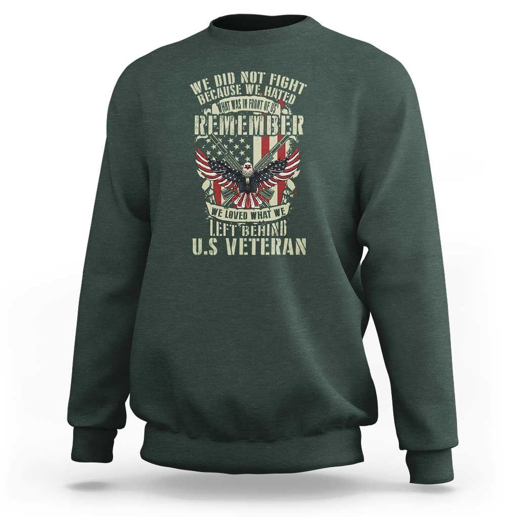 Memorial Day Sweatshirt Honor And Remeber Eagle TS11 Dark Forest Green Print Your Wear
