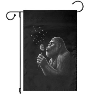 Bigfoot Blowing Dandelion Garden Flag Funny Sasquatch Making A Wish TS11 Black Print Your Wear