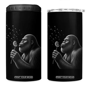 Bigfoot Blowing Dandelion 4 in 1 Can Cooler Tumbler Funny Sasquatch Making A Wish TS11 One Size: 16 oz Black Print Your Wear
