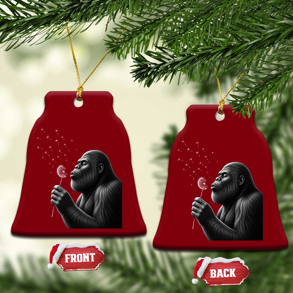 Bigfoot Blowing Dandelion Ceramic Ornament Funny Sasquatch Making A Wish TS11 Print Your Wear