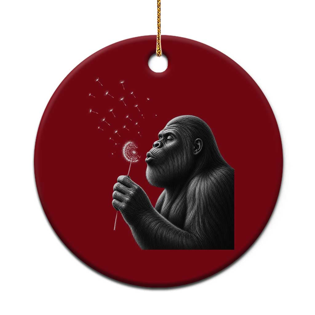 Bigfoot Blowing Dandelion Ceramic Ornament Funny Sasquatch Making A Wish TS11 1pc Red Print Your Wear