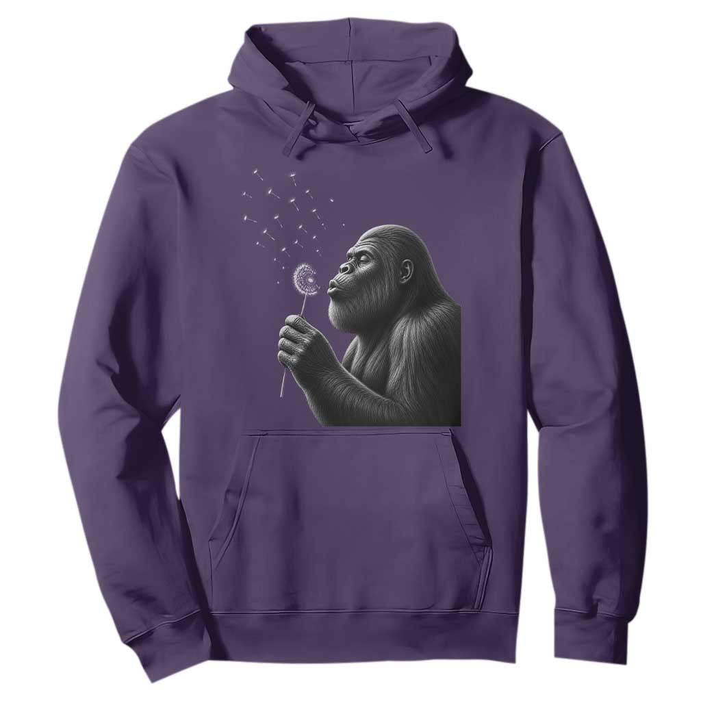 Bigfoot Blowing Dandelion Hoodie Funny Sasquatch Making A Wish TS11 Purple Print Your Wear