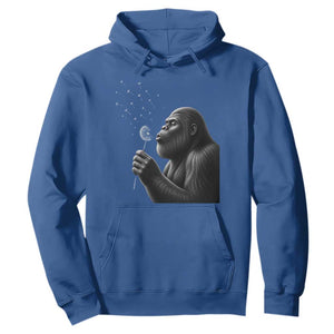 Bigfoot Blowing Dandelion Hoodie Funny Sasquatch Making A Wish TS11 Royal Blue Print Your Wear