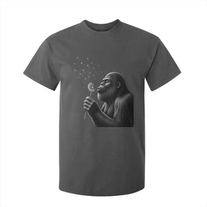 Bigfoot Blowing Dandelion T Shirt For Kid Funny Sasquatch Making A Wish TS11 Dark Heather Print Your Wear