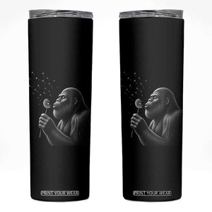 Bigfoot Blowing Dandelion Skinny Tumbler Funny Sasquatch Making A Wish TS11 Black Print Your Wear