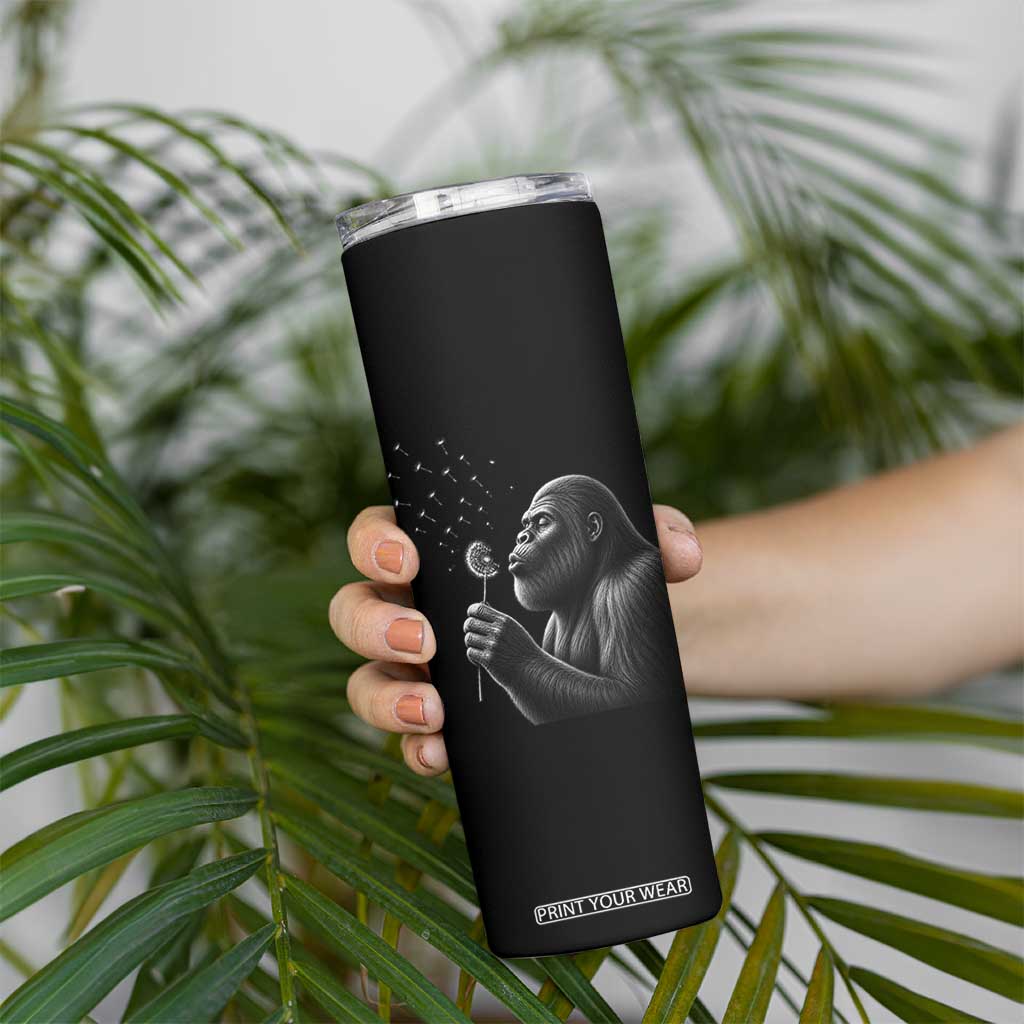 Bigfoot Blowing Dandelion Skinny Tumbler Funny Sasquatch Making A Wish TS11 Print Your Wear