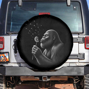 Bigfoot Blowing Dandelion Spare Tire Cover Funny Sasquatch Making A Wish TS11 No hole Black Print Your Wear