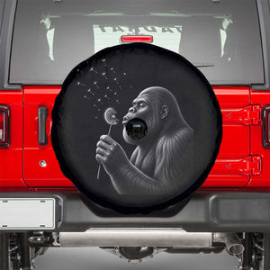 Bigfoot Blowing Dandelion Spare Tire Cover Funny Sasquatch Making A Wish TS11 Black Print Your Wear