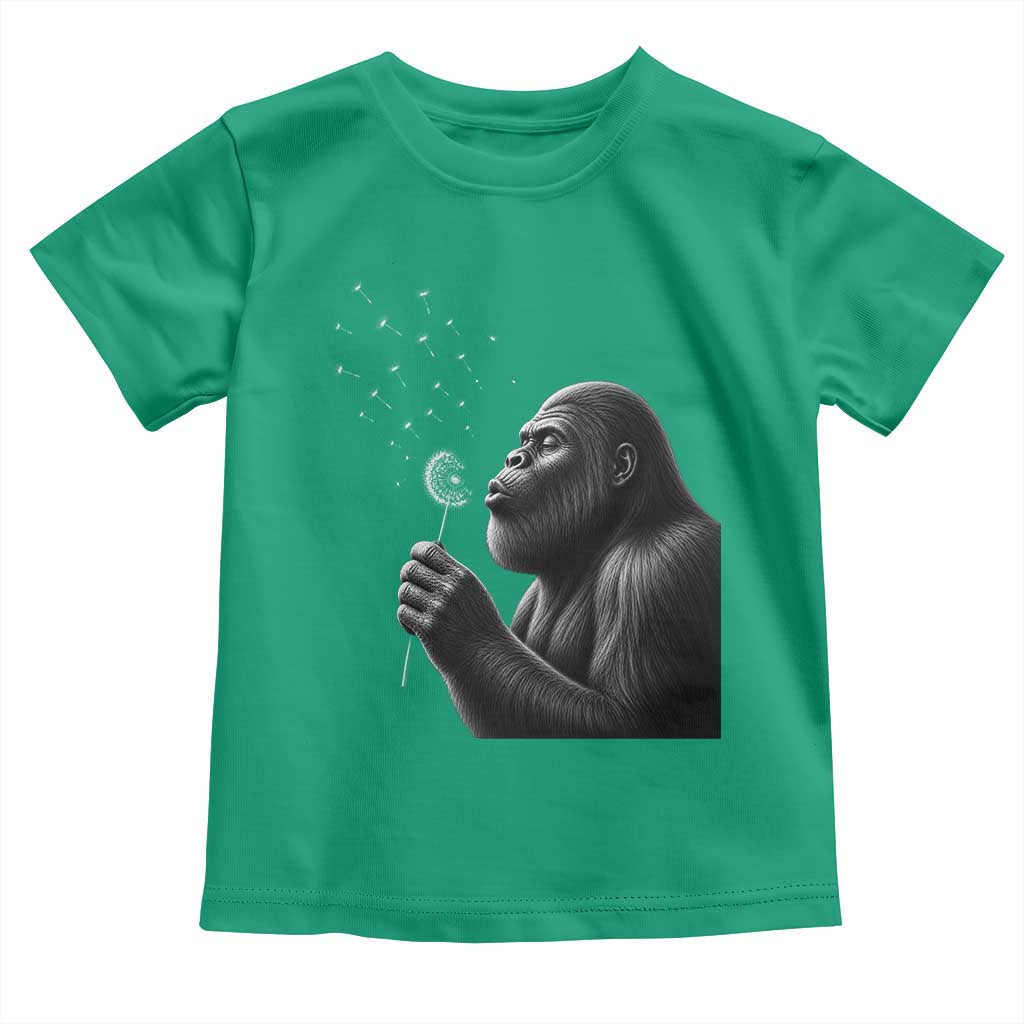 Bigfoot Blowing Dandelion Toddler T Shirt Funny Sasquatch Making A Wish TS11 Irish Green Print Your Wear