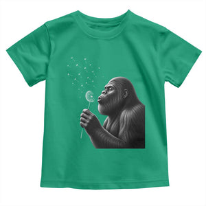 Bigfoot Blowing Dandelion Toddler T Shirt Funny Sasquatch Making A Wish TS11 Irish Green Print Your Wear