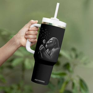 Bigfoot Blowing Dandelion Tumbler With Handle Funny Sasquatch Making A Wish TS11 Print Your Wear