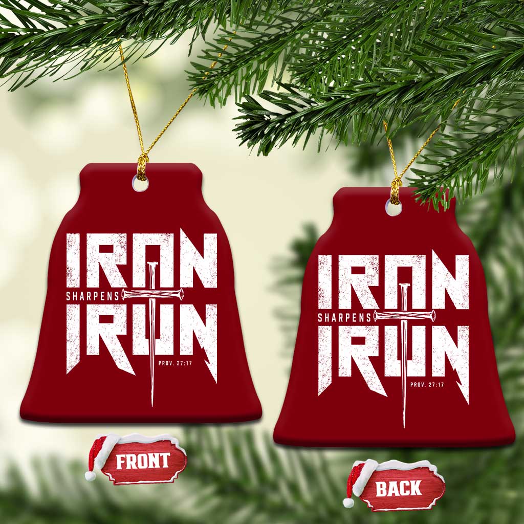 Iron Sharpens Iron Ceramic Ornament Christian Bible Scripture Gym Workout TS11 Print Your Wear