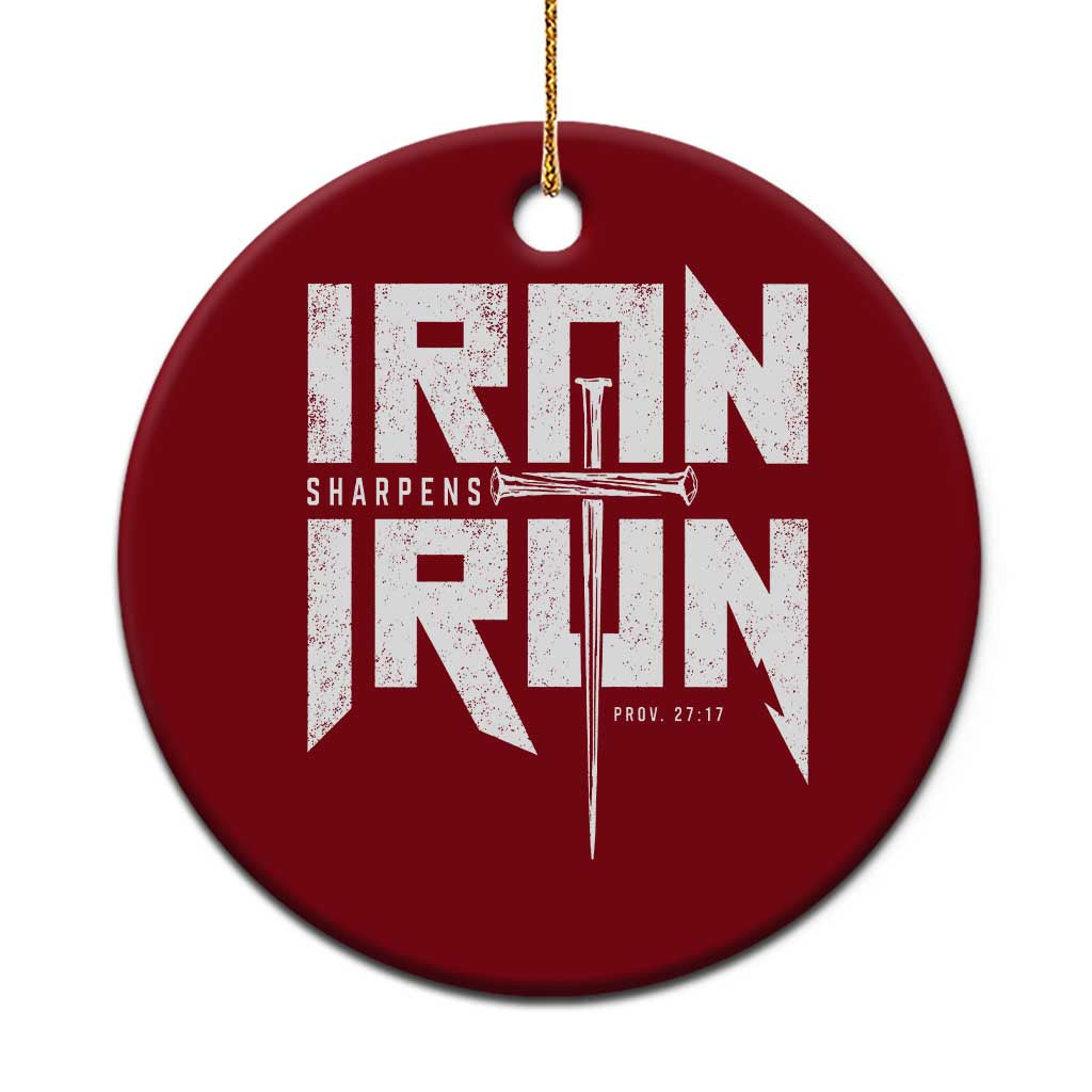 Iron Sharpens Iron Ceramic Ornament Christian Bible Scripture Gym Workout TS11 1pc Red Print Your Wear